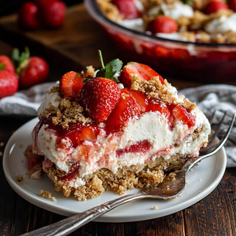 Strawberry Cheesecake Dump Cake